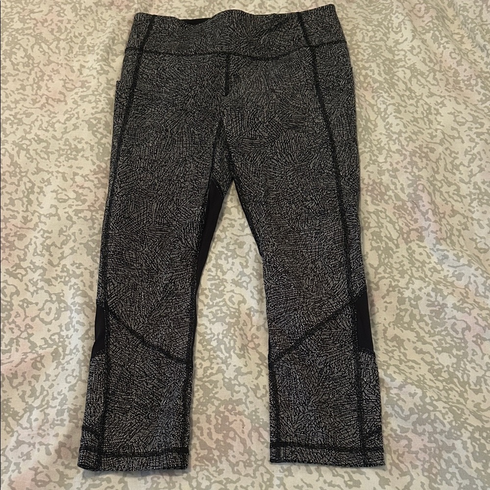 Lululemon crop leggings with mesh detail
